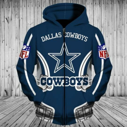 Dallas Cowboys 3 Hoodie Zip Hoodie 3D
