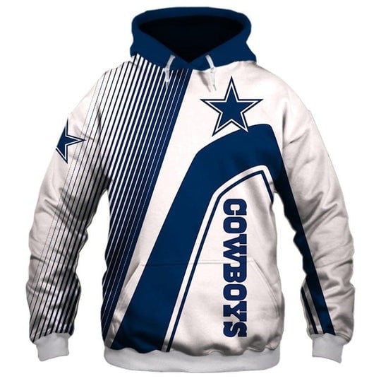 Dallas Cowboys American Football NFL Blue And White 3D Printed Hoodie