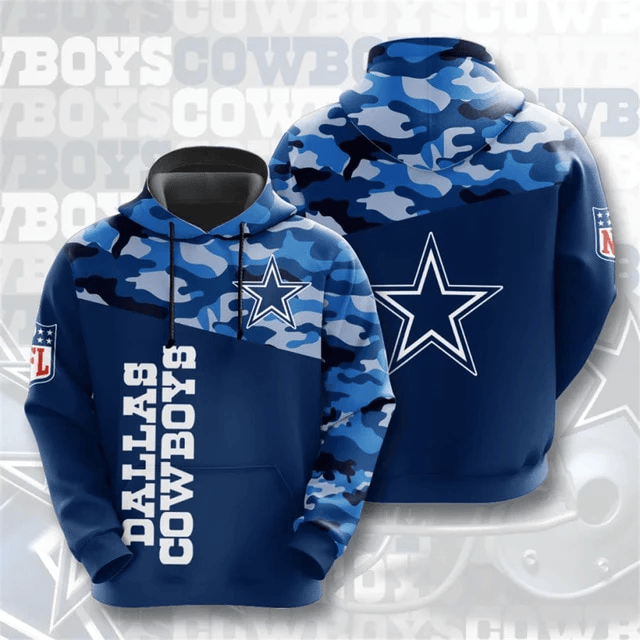 Dallas Cowboys Camouflage Casual Printed 3D Hoodie