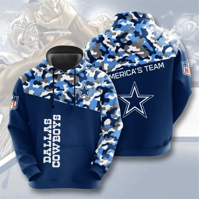 Dallas Cowboys Camouflage Casual Printed 3D Hoodie