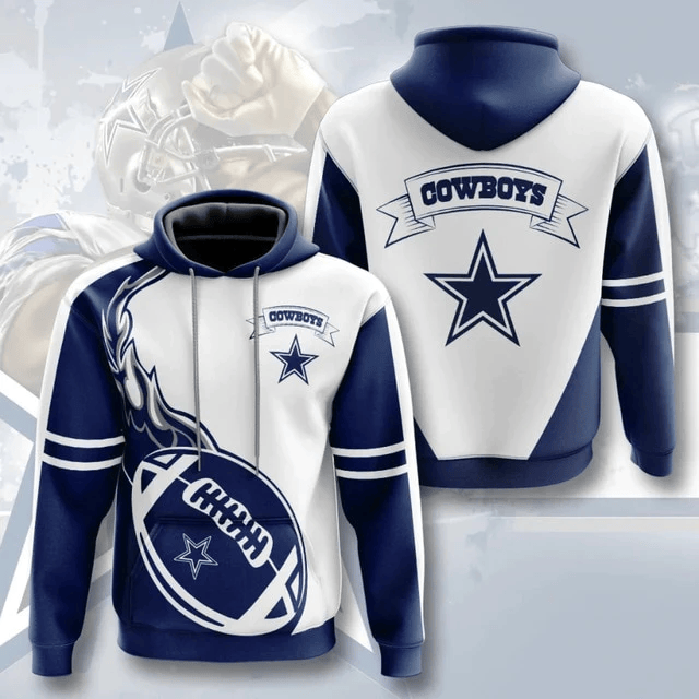 Dallas Cowboys Flame Ball Printed 3D Hoodie