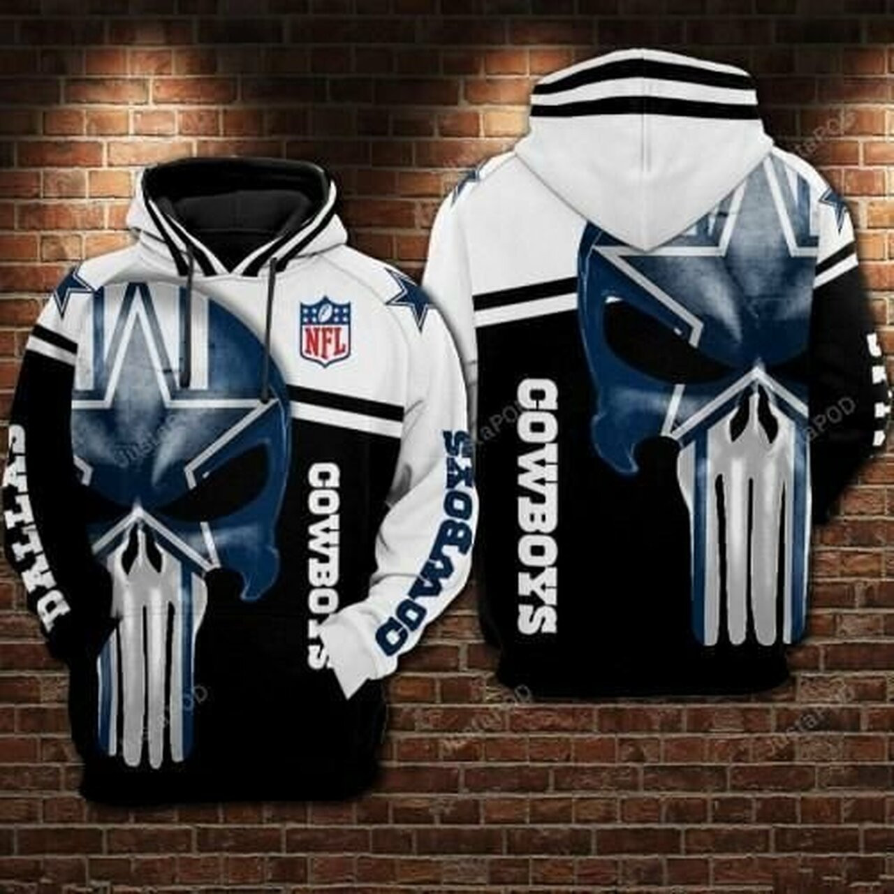 Dallas Cowboys Football For Unisex Black 3D Hoodie Zip Hoodie TH500