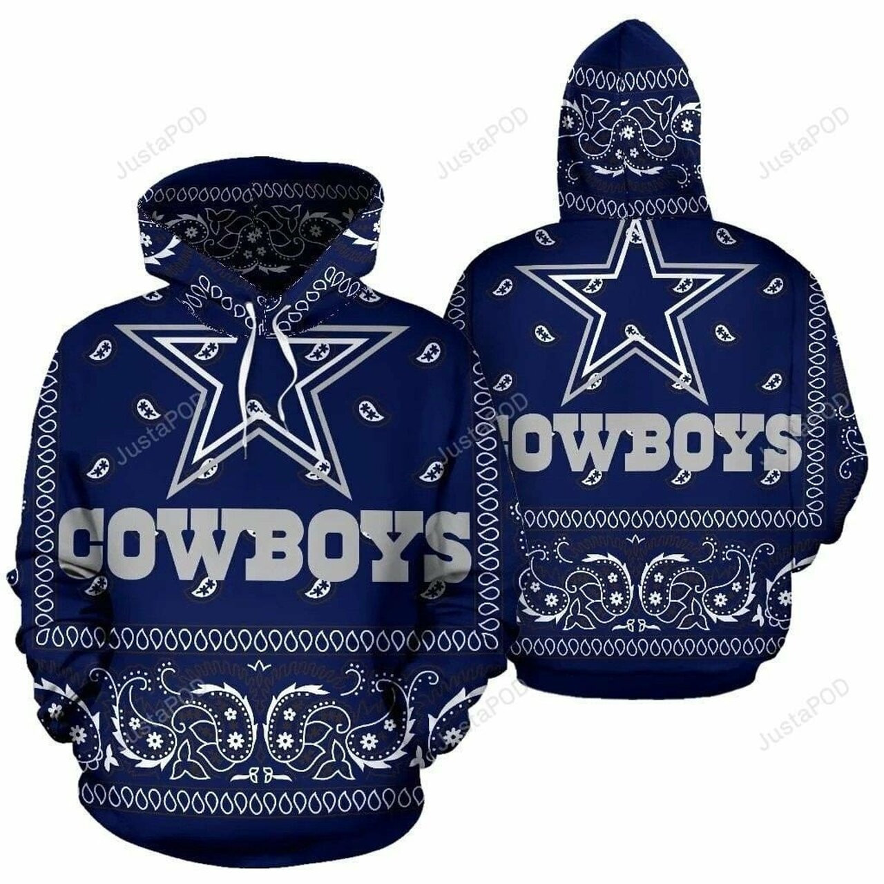 Dallas Cowboys Nfl 3D Blue Hoodie Zip Hoodie H591