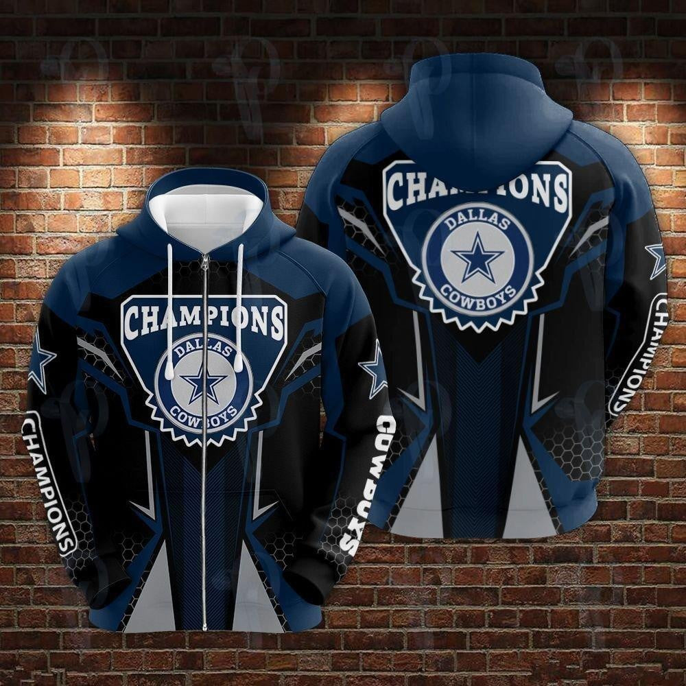 Dallas Cowboys NFL Champions 3D Hoodie, Zip Hoodie, Sweatshirt TR3382