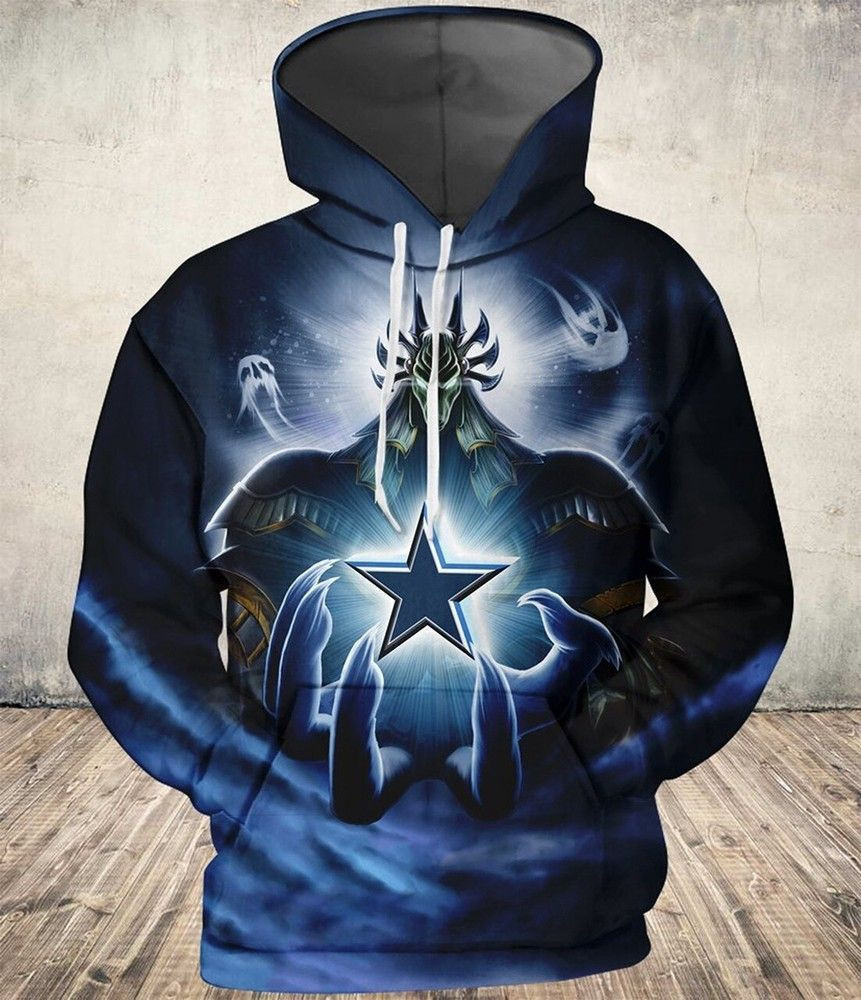 Dallas Cowboys Nfl Football Magic God 3D Blue Hoodie Zip Hoodie H316