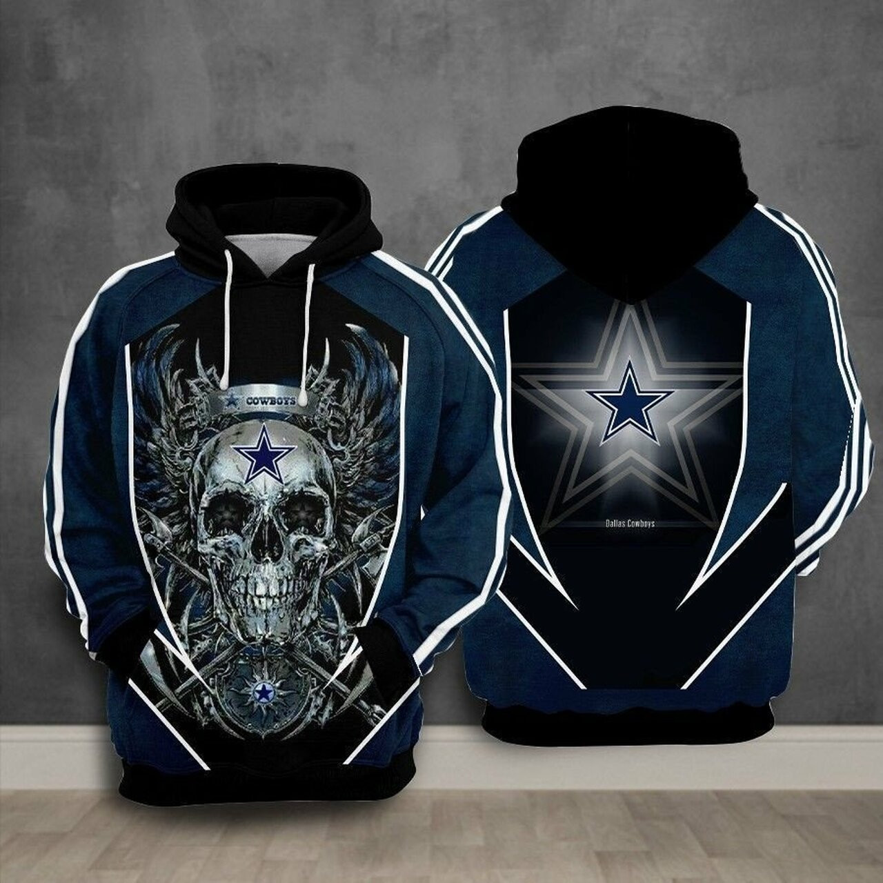 Dallas Cowboys Nfl Football Skull Death 3D Hoodie Sweatshirt For Fans Men Women Dallas Cowboys All Over Printed Hoodie Dallas Cowboys 3D