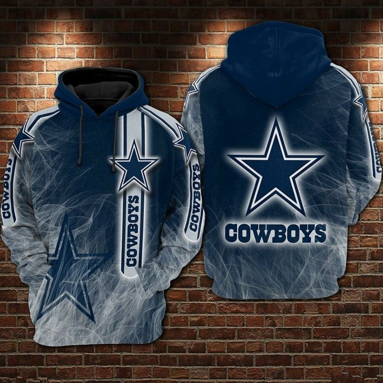 Dallas Cowboys Nfl Football Smoke Blue White 3D AOP Hoodie Zip Hoodie PH2641