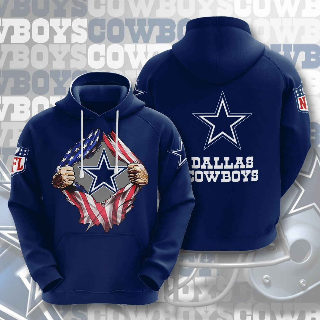 Dallas Cowboys No501 Blue Custom Hoodie Zip Hoodie PH688