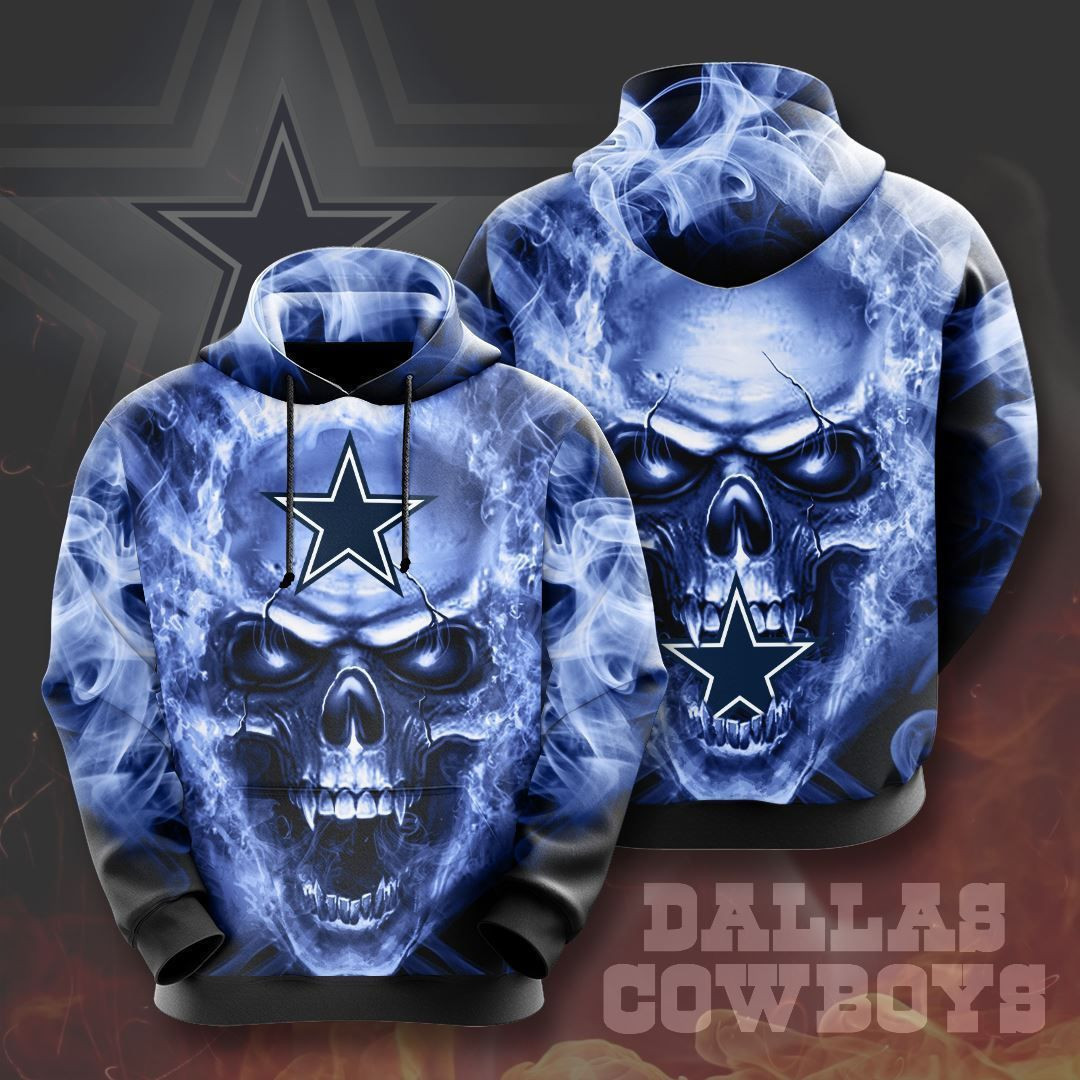 Dallas Cowboys No525 Custom Hoodie 3D Blue AOP Hoodie Zip Hoodie TH39