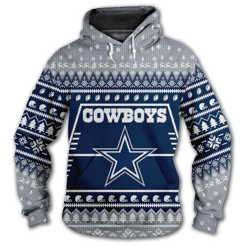 Dallas Cowboys Printed 3D Hoodie Christmas Edition