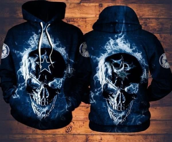 Dallas Cowboys Skull NFL Fan 3D Printed 3D 3D Graphic Printed Tshirt Up To 5Xl 3D Hoodie, Zip Hoodie, Sweatshirt TR3455