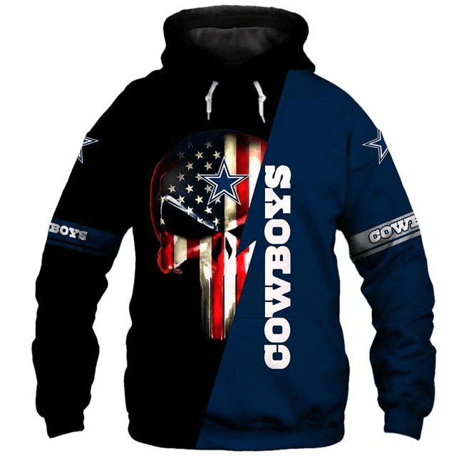Dallas Cowboys Skull Printed 3D Hoodie