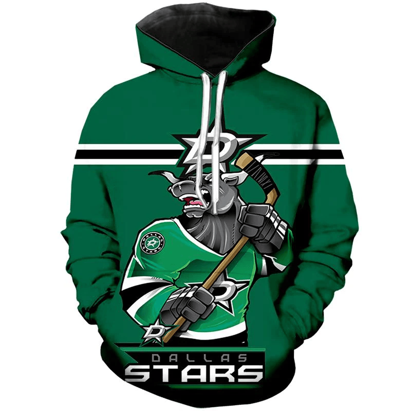 Dallas Stars Printed 3D Hoodie