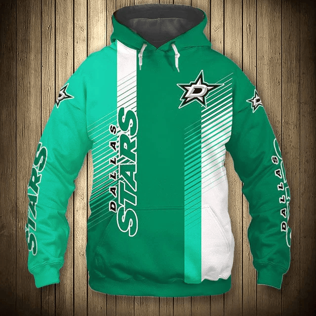 Dallas Stars Stripes Casual Printed 3D Hoodie