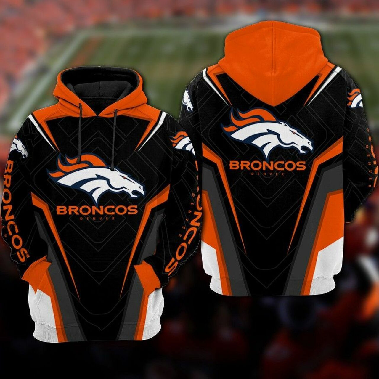 Denver Broncos Black 3D Hoodie Zip Hoodie PH1061