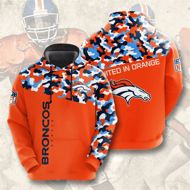 Denver Broncos Camouflage Casual Printed 3D Hoodie
