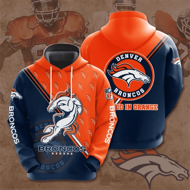 Denver Broncos Dense Ring Casual Printed 3D Hoodie