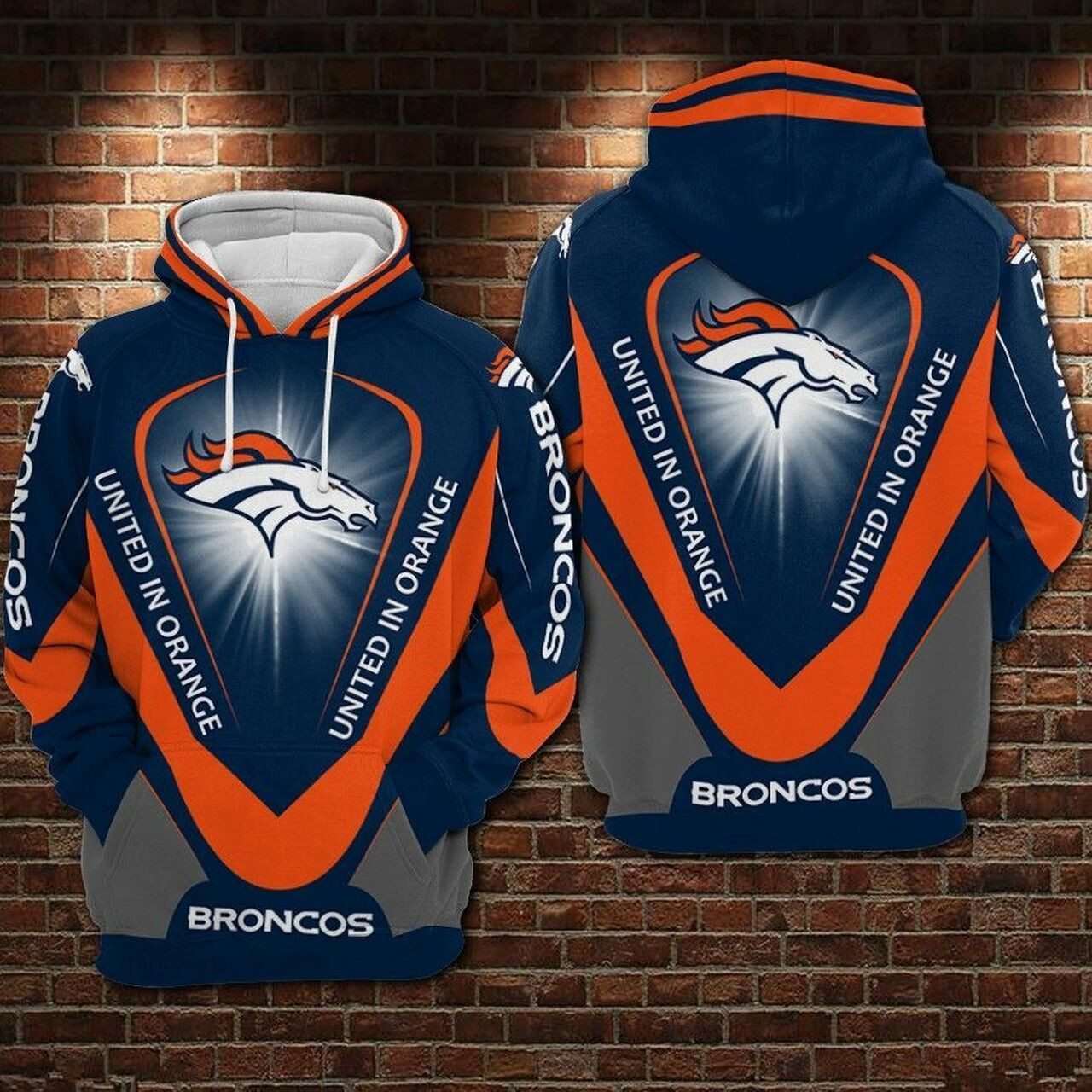 Denver Broncos Nfl Football United Orange 3D Hoodie For Men For Women Denver Broncos All Over PH8043