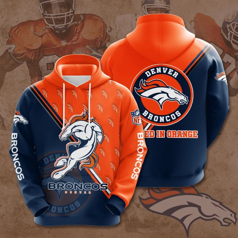 Denver Broncos No559 Custom Hoodie 3D Red Blue AOP Hoodie Zip Hoodie HT638