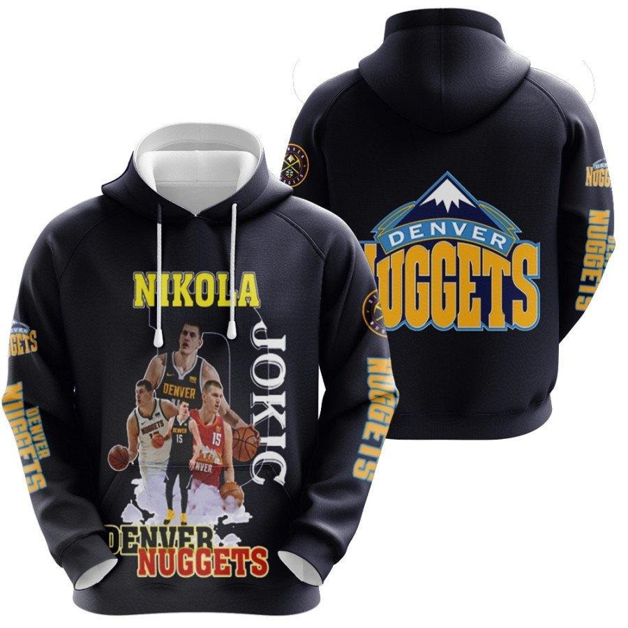 Denver Nuggets Jokic #15 Team Logo 3D Hoodie