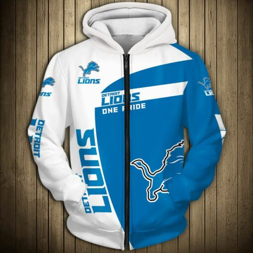 Detroit Lions 3 Zip Hoodie 3D