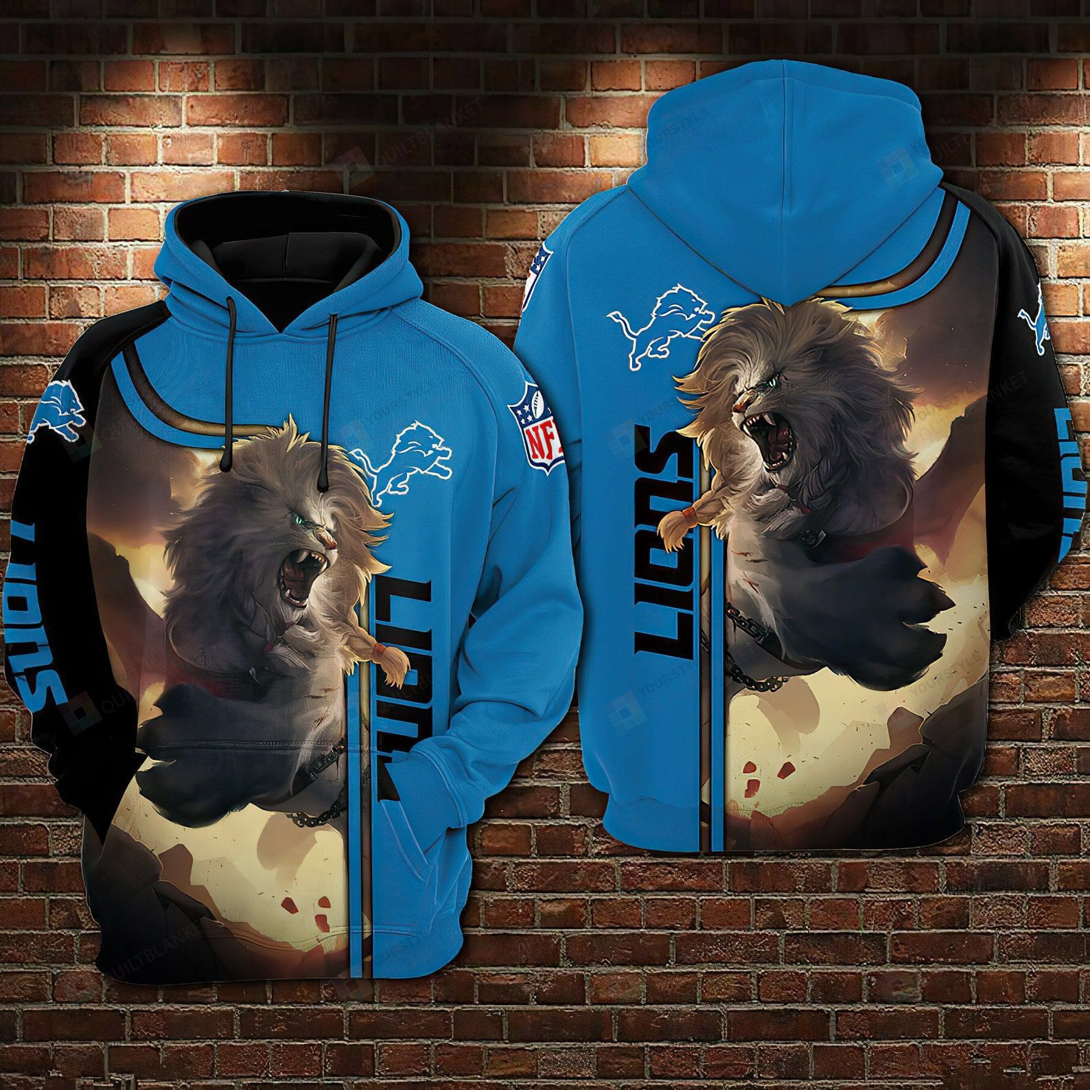 Detroit Lions 3D Hoodie Zip Hoodie PH6591