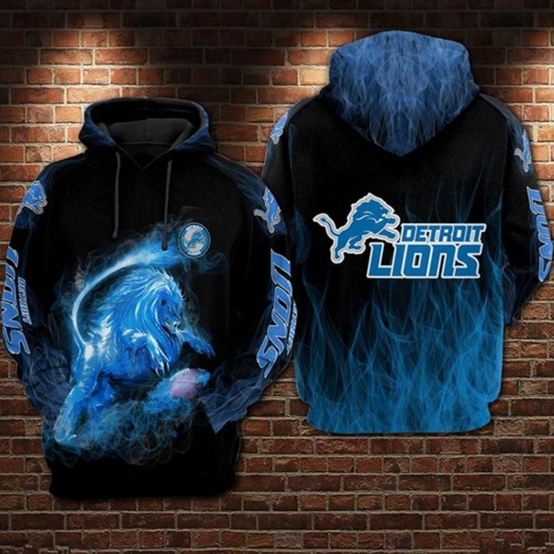 Detroit Lions Blue Black Distribution S1   Hoodie 3D TR3031