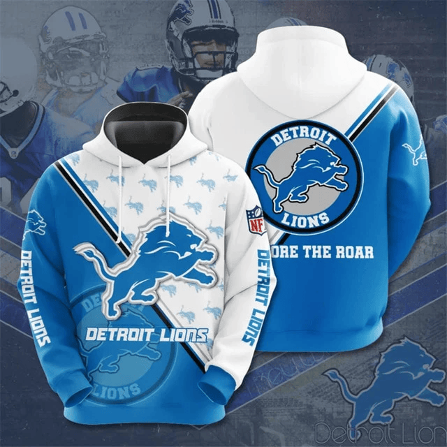 Detroit Lions Dense Ring Casual Printed 3D Hoodie