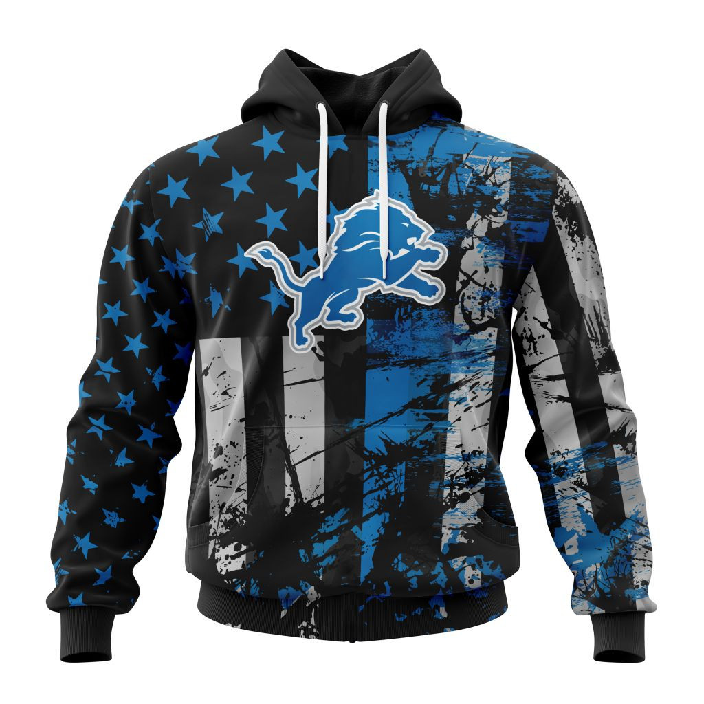 Detroit Lions Jersey For America Hoodie Zip Hoodie TR463