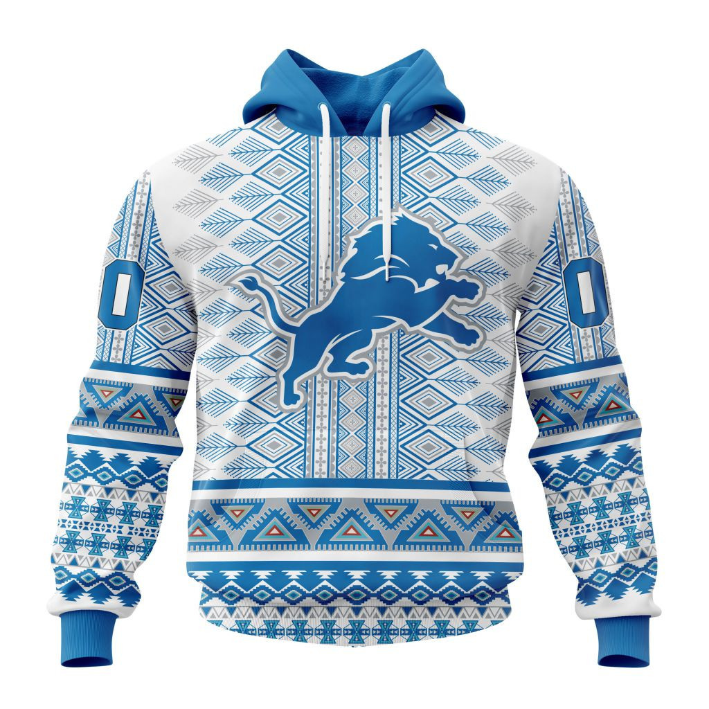 Detroit Lions Specialized New Native Concepts V0122 Hoodie Zip Hoodie PH846