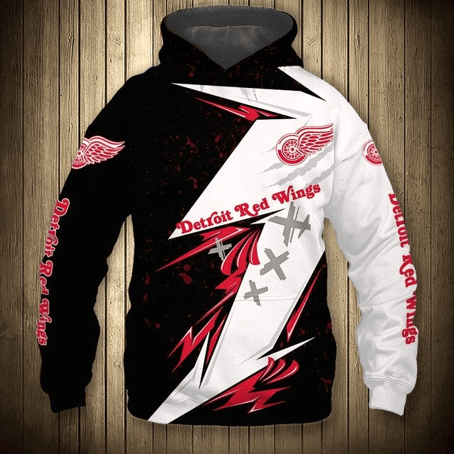 Detroit Red Wings Graffiti Casual Printed 3D Hoodie