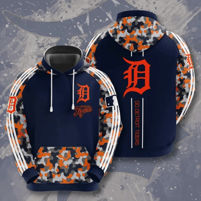Detroit Tigers Casual Camouflage Printed 3D Hoodie