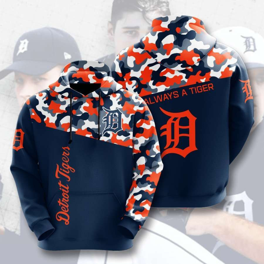 Detroit Tigers No611 Custom Hoodie 3D Blue AOP Hoodie Zip Hoodie H80