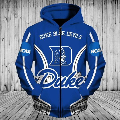 Duke Blue Devils 1 Zip Hoodie 3D