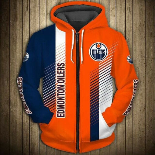 Edmonton Oilers 1 Zip Hoodie 3D