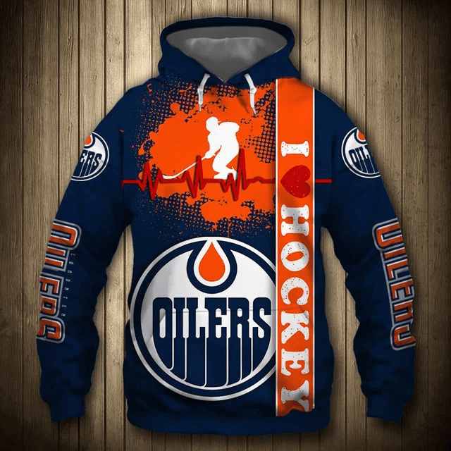 Edmonton Oilers Beating Curve Printed 3D Hoodie