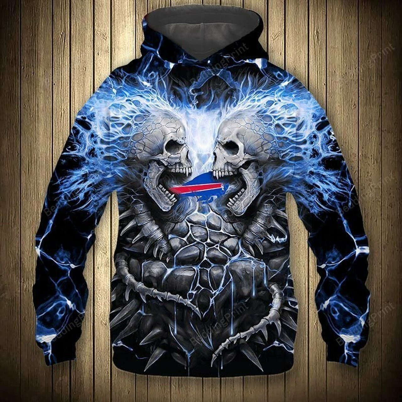 Electric Buffalo Bills Skull   Hoodie 3D TR6010