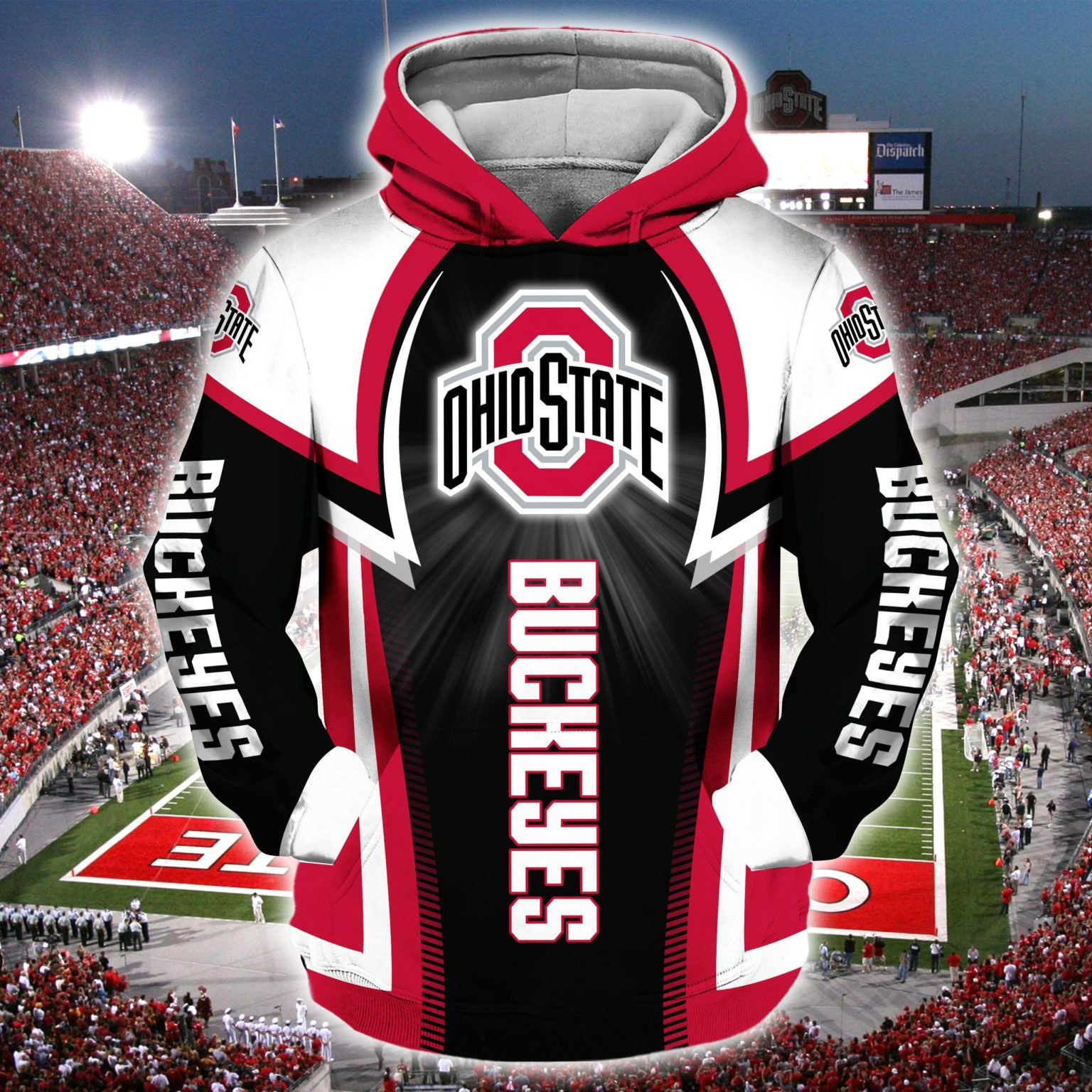 Elevate Your Ncaa Style With Ohio State Buckeyes 3D Hoodie Style