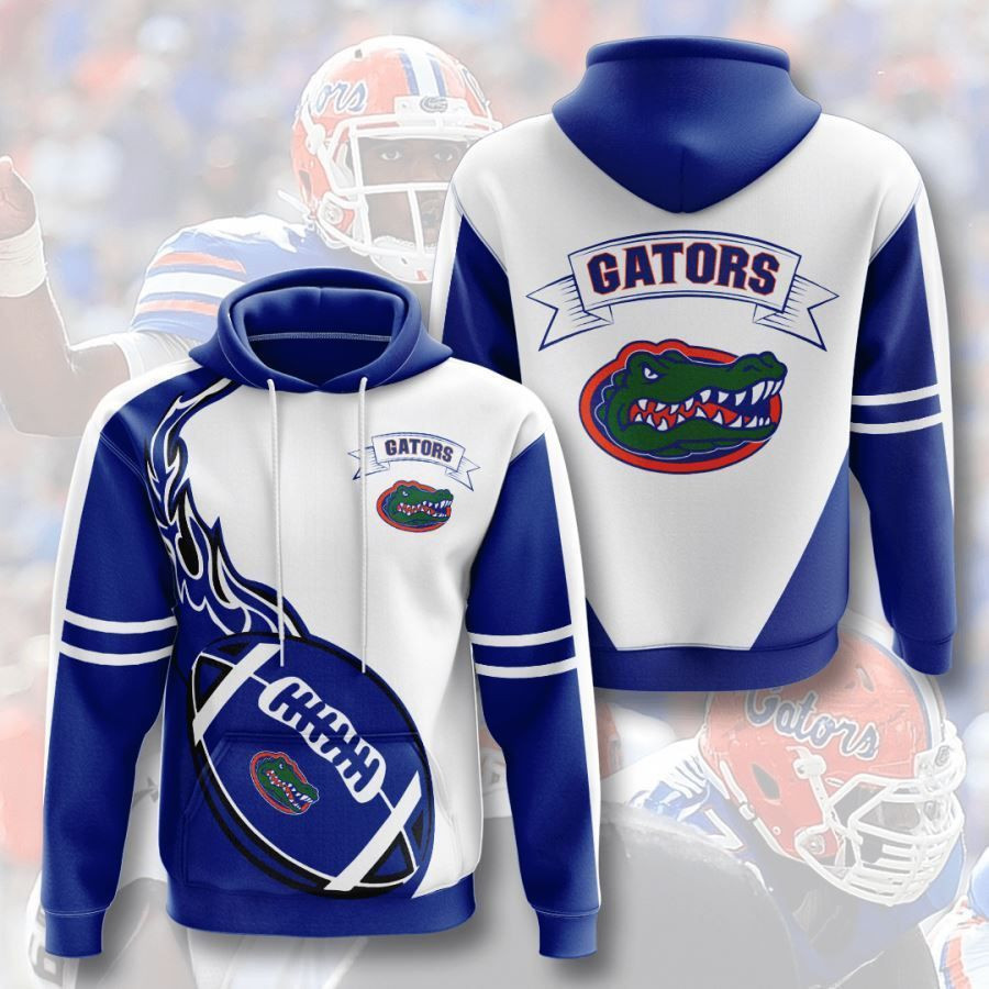 Florida Gators No652 Custom Hoodie 3D White Blue AOP Hoodie Zip Hoodie HT289