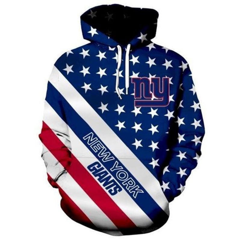 Football Fans American Flag New York Giants   Hoodie 3D TR9812