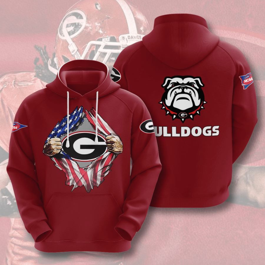 Georgia Bulldogs No699 Custom Hoodie 3D Red AOP Hoodie Zip Hoodie H366