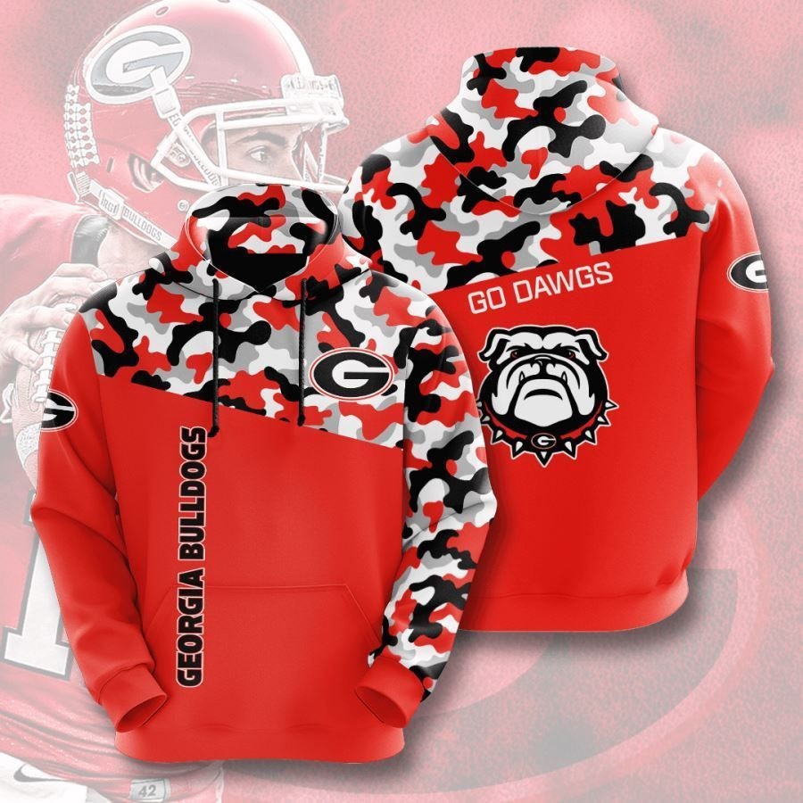 Georgia Bulldogs No702 Red Custom Hoodie Zip Hoodie PH