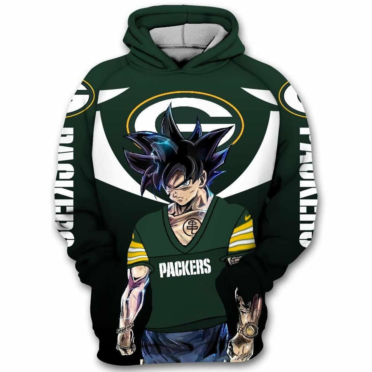 Goku Dragon Ball Z Green Bay Packers   Hoodie 3D TR9346
