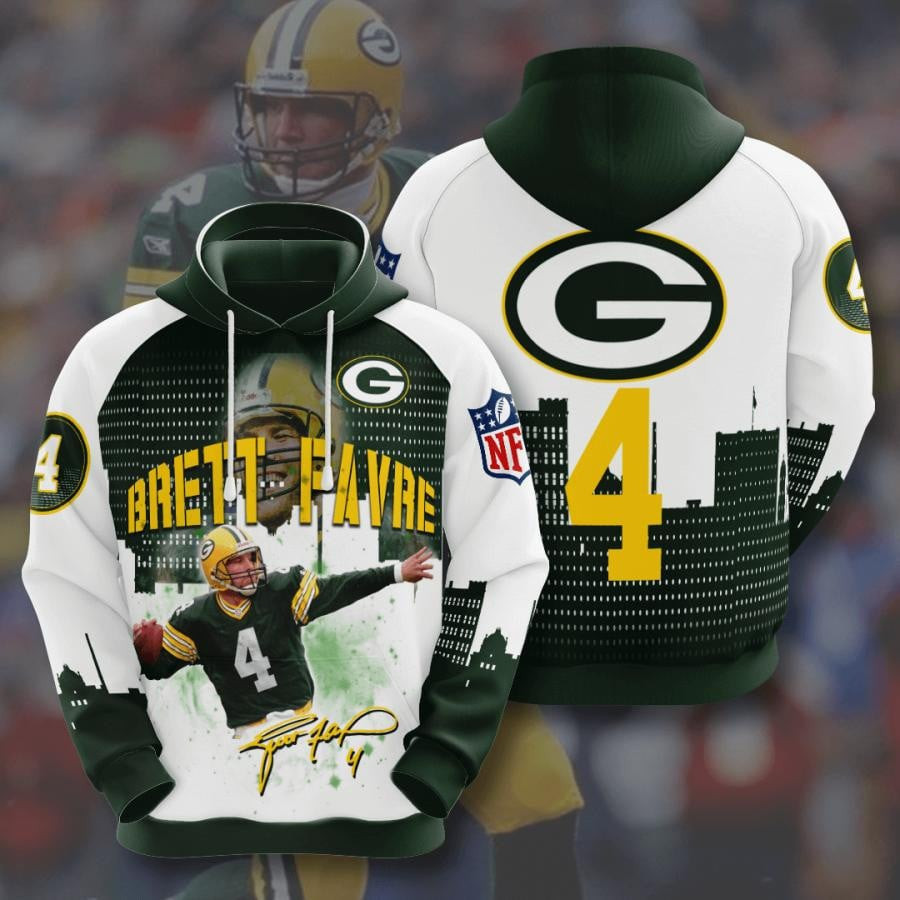 Green Bay Packers Brett Favre 4   Hoodie 3D TR9365