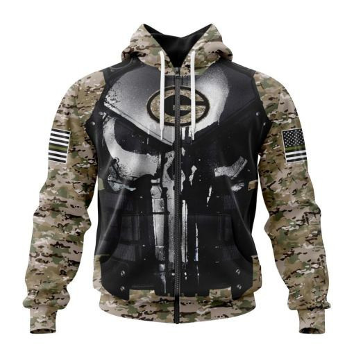 Green Bay Packers Camo Hooodie Zip Hoodie H118