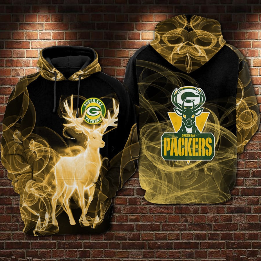 Green Bay Packers Football Smoke Deer Green Bay Packers Green Bay Packers   Hoodie 3D TR9255