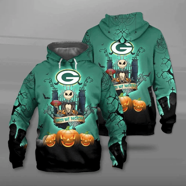 Green Bay Packers Halloween Printed 3D Hoodie