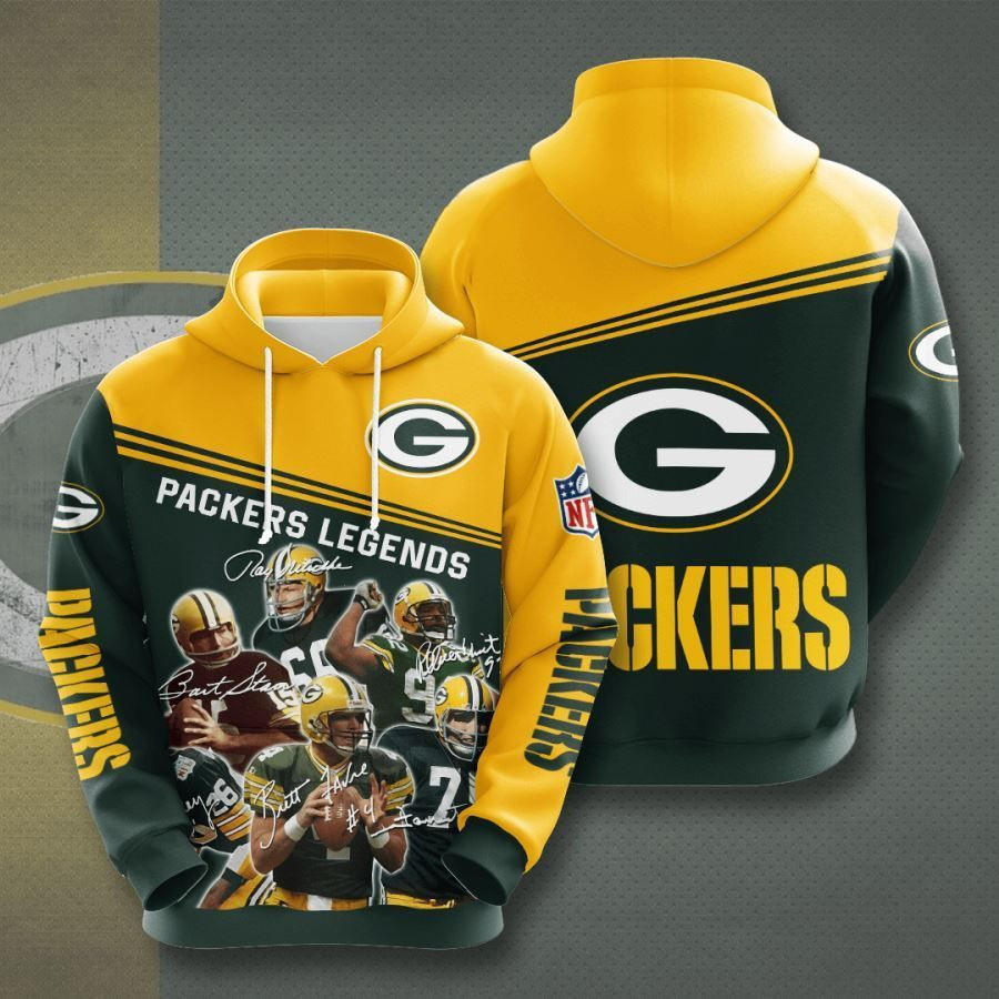 Green Bay Packers No715 Custom Hoodie 3D Yellow AOP Hoodie Zip Hoodie H304
