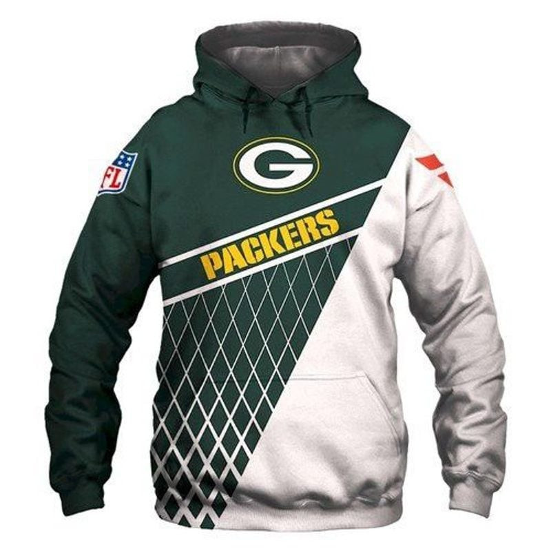 Green Bay Packers Rugby Team White Black   Hoodie 3D TR9462