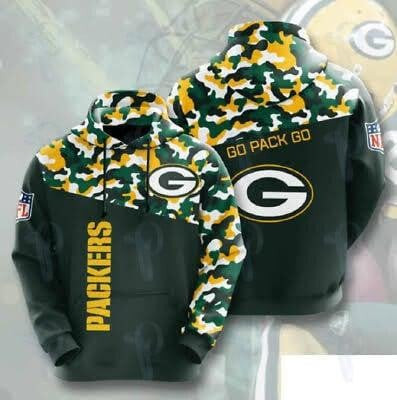 Green Bay Packers Ver 3 Camo Fans NFL 3D Hoodie, Zip Hoodie, Sweatshirt TR3701